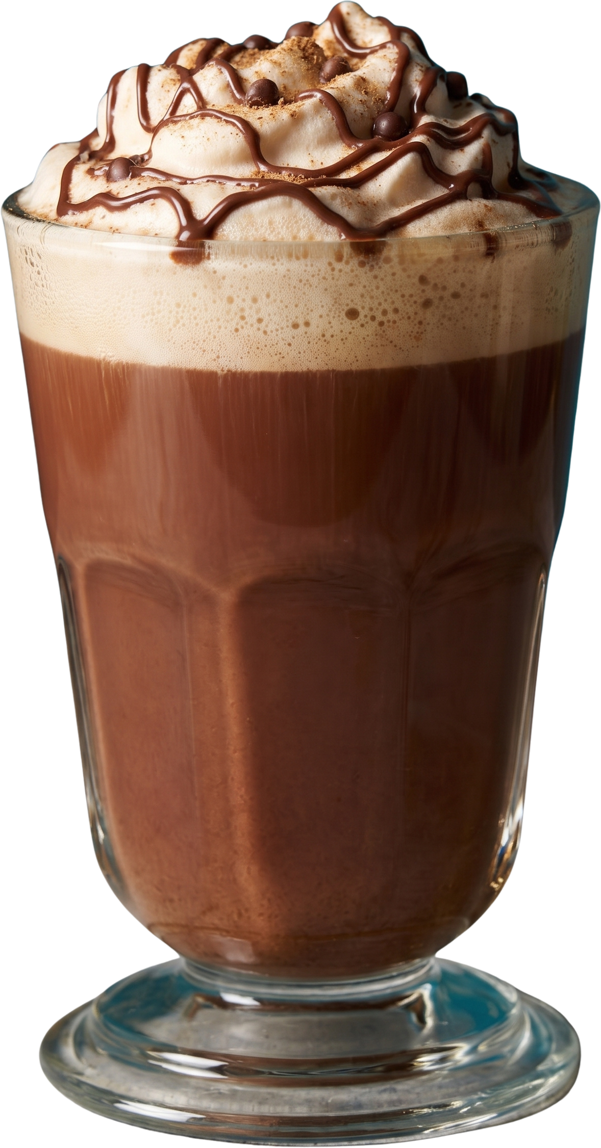 A glass of gourmet hot chocolate